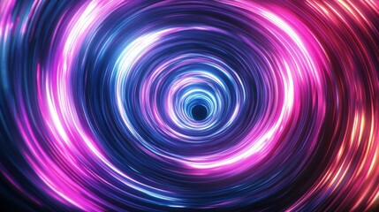 Vibrant swirling vortex with glowing pink and blue lights, creating a mesmerizing illusion of depth.