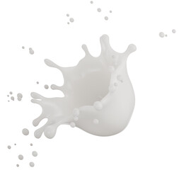 milk splash isolated on a white background. 3d render