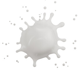 milk splash isolated on a white background. 3d render