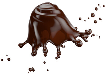 chocolate splash isolated on white background. 3d render