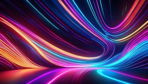  Neon colored lights curve and streak in a glowing pattern across the space, perfect for par_1(1476)