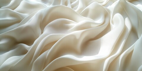 Fototapeta premium Soft Flowing White Silk Fabric with Gentle Folds and Shadows