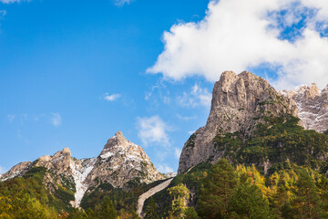 October snow on Mount Montasio