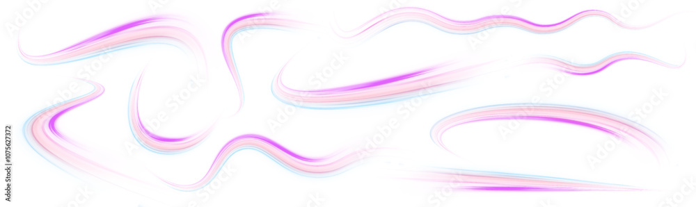 Leinwandbilder vector bright speed wave wake vortex effect png. expressway, car headlight effect on isolated white 