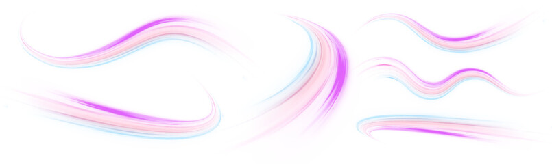 Luminous green neon waves PNG. Colored shiny sparks of spiral wave. Curved bright speed line swirls.	