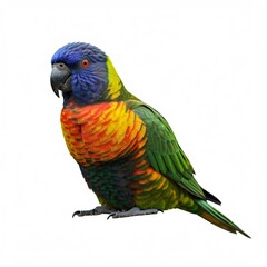 Colorful parrot on a white background photo asset beautiful bird
