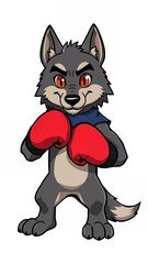 wolf boxer illustration 