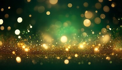  Golden abstract lights shine on dark backgrounds with green gold bokeh effect, evoking holi_1(1267)