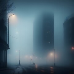 fog in city