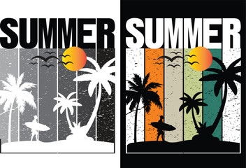 Summer t shirt design and graphics designer