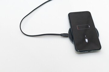the phone is charged by wireless charging