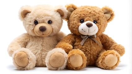Obraz premium two teddy bears isolated on white