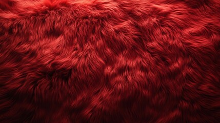 Fototapeta premium Close-up view of vibrant red fur texture showcasing soft and detailed strands illuminated by natural light during the daytime