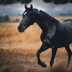 Black Horse Closeup