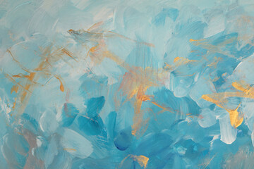 Art Oil, Acrylic smear brushstroke blot painting. Abstract texture gold, blue pastel color stain...