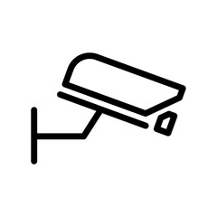 Security camera line icon. Outline vector cctv sign. Editable stroke.