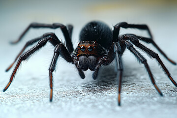 Close up of a black spider