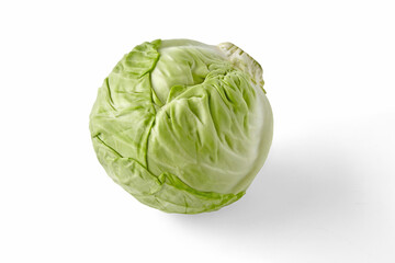 fresh head of white cabbage isolated on white background