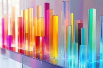 Obraz premium Abstract Colorful Glass Columns