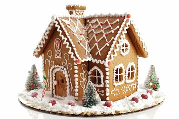 Delightful Gingerbread House Macro Shot