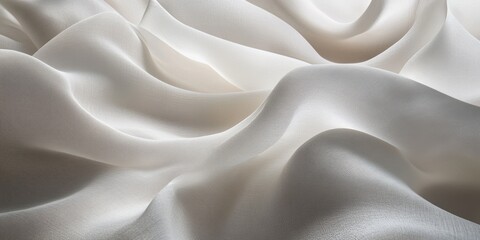 Obraz premium Elegant White Fabric Waves with Soft Flowing Texture in High Detail