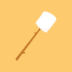 Marshmallow stick. Marshmallow logo design. White Marshmallow icon.