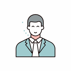 A man in a suit and tie is smiling. He looks happy and relaxed. Concept of professionalism and confidence