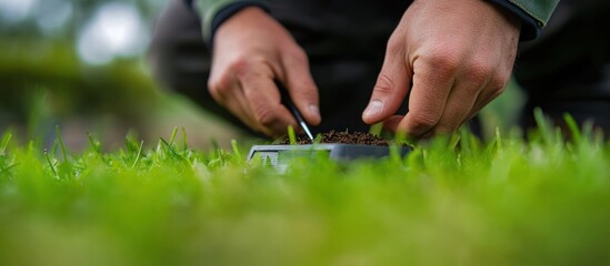 Close-up of hands holding a soil sample.