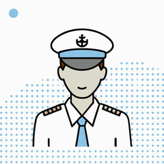 A man in a white shirt and blue hat with a smiling face. He is a captain