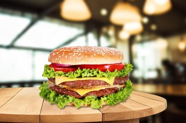 Tasty fresh Beef burger with fresh vegetables,