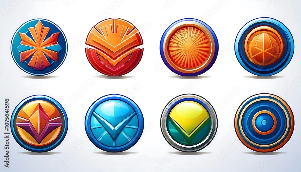 Poster  A realistic YouTube icon collection featuring a logo set in various shapes on a white backg_1(458)