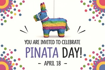 Colorful llama pi&ntilde;ata celebration for vibrant and fun Pi&ntilde;ata Day