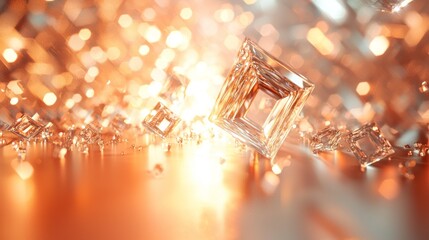 Geometric Crystal Shapes with Golden Glow