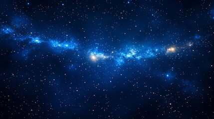 Naklejka premium A starry night sky with a blue nebula and twinkling stars.