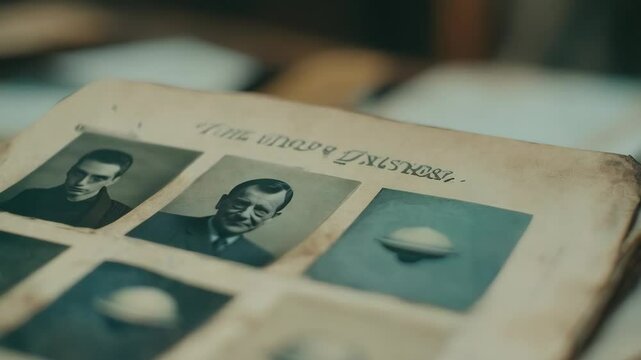 Old UFO sighting photographs and witness reports. Vintage conspiracy theory archives. Mysterious alien research concept. Government files scene