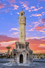 Obraz premium Travel concept photo; Turkey / Izmir / Konak / Historical Old Clock Tower / Konak Square