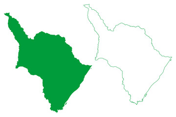 Obraz premium Mazagao municipality (Amapa state, Municipalities of Brazil, Federative Republic of Brazil) map vector illustration, scribble sketch Mazagao map