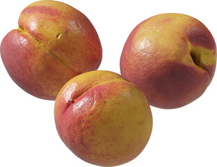 Perspective view of ripe nectarines