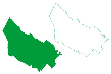 Obraz premium Milagres municipality (Bahia state, Municipalities of Brazil, Federative Republic of Brazil) map vector illustration, scribble sketch Milagres map