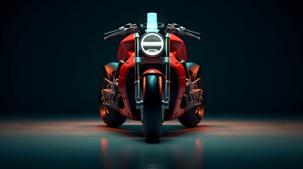 Fototapeta premium A photo of a racer motorcycle and bicycle