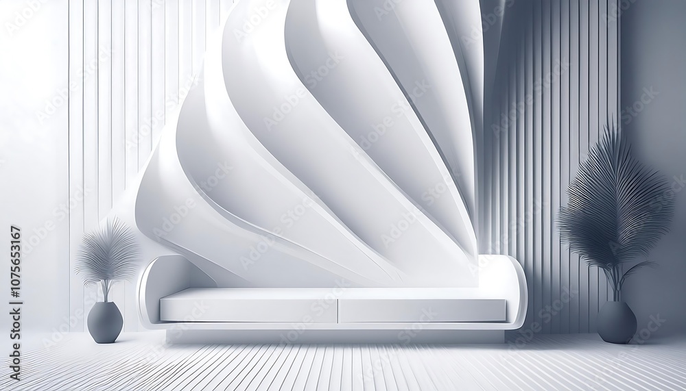 Poster  A clean and modern white background with minimalist design elements and geometric patterns _1(88)