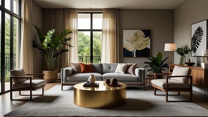 modern living room with fireplace