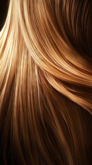 Naklejka premium Close-up of long blonde hair with golden highlights on top