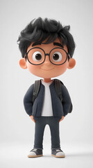 3d cartoon character boy 