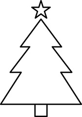Obraz premium Christmas tree with star line icon. Christmas design element.