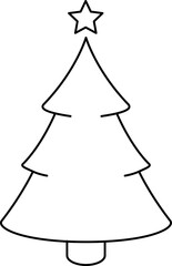 Fototapeta premium Christmas tree with star line icon. Christmas design element.