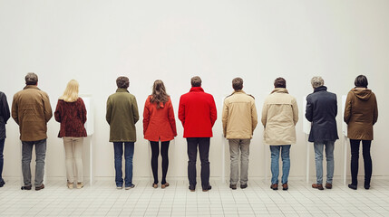 People Voting in Line at Polling Booths Election Day