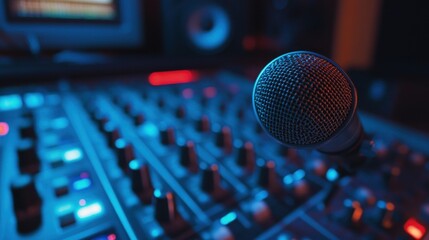 Microphone in a Recording Studio