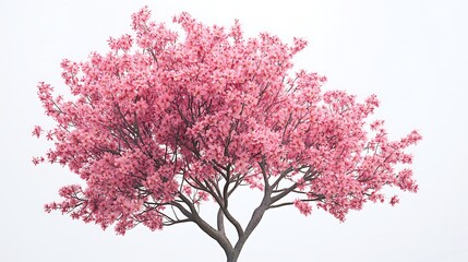 Fototapeta premium Colorful sky background highlighting beautiful cherry blossom tree picture