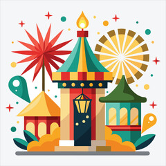 Happy new year, Vector White background illustration, Generative Ai,